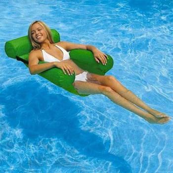 Nagyméretű, felfújható úszófotel, medence fotel - világoszöld kép