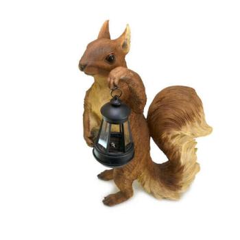 Napelemes kerti mókus lámpással 28,6x19,2x41 cm kép