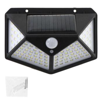 Napelemes mozgás- és szürkületérzékelő lámpa 100 LED kép