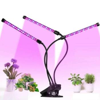 Növény termesztő flexibilis, csíptethető, tripla LED lámpa kép