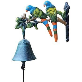 Öntöttvas Kolomp, Papagájos forma, retro hangulatú dizájn, színes... kép