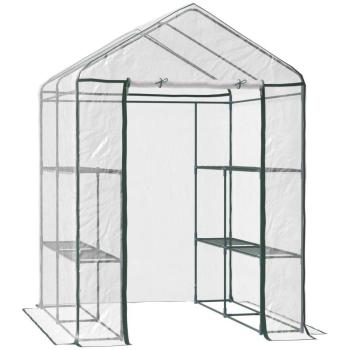 Outsunny PVC üvegház, átlátszó, 143x143x195 cm kép