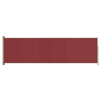 Piros behúzható oldalsó terasznapellenző 180 x 600 cm kép