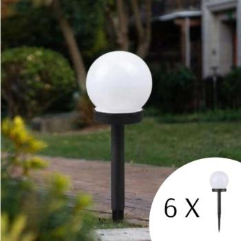Polifach LED-es kerti Napelemes Lámpa 10cm - Gömb (P-011) - fekete 6db kép