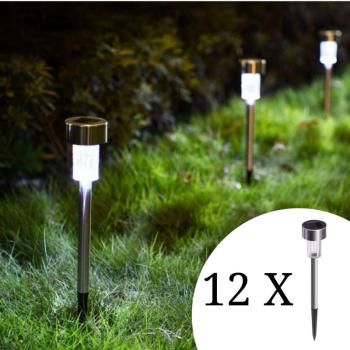 Polifach LED-es kerti Napelemes Lámpa 29,5cm (P-002) - szürke 12db kép