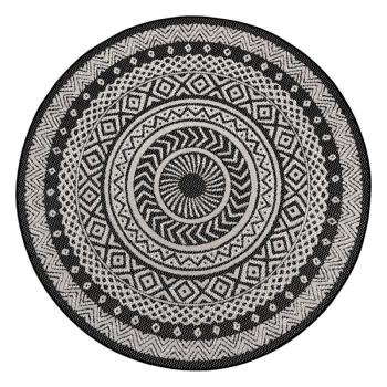 Round fekete-szürke kültéri szőnyeg, ø 120 cm - Ragami kép