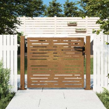 Rozsdaszínű famintás corten acél kerti kapu 105 x 105 cm kép