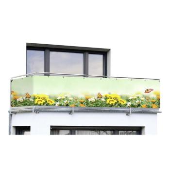 Sárga-zöld műanyag erkély belátásgátló 500x85 cm Butterfly – Maximex kép