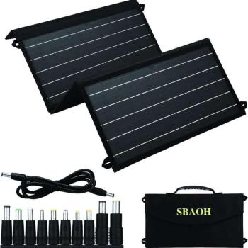 Sbaoh hordozható napelem, 30 W-os összecsukható napelemes töltőké... kép