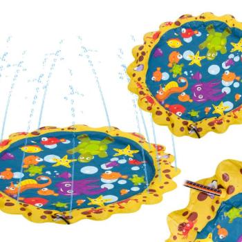 Színes szökőkút szőnyeg gyerekeknek, pancsolójáték – sárga/kék, 1... kép