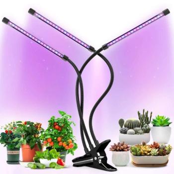 UV lámpa beltéri növények növekedéséhez, 30 W, klipszel, 3 állíth... kép