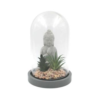 Üveg dekoratív földgömb Buddhával 21cm kép