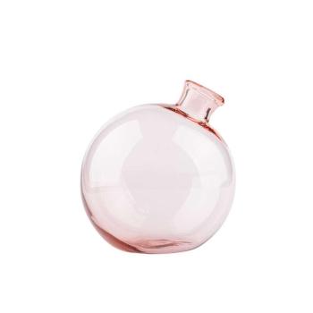Üveg gömb váza, dekorációs kiegészítő, 1 literes, rózsaszín kép