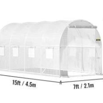 Üvegház, kerti sátor - fehér, 4,5x2x2m kép