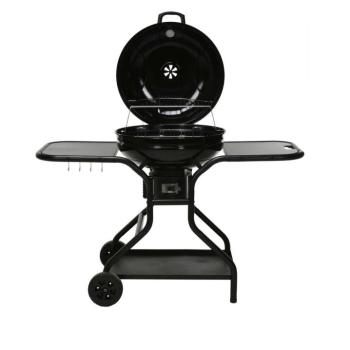 Vaggan grillsütő oldalasztalokkal, fém, 135x65x95 cm, fekete kép