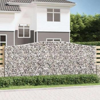 vidaXL 10 db íves horganyzott vas gabion kosár 400x30x160/180 cm kép