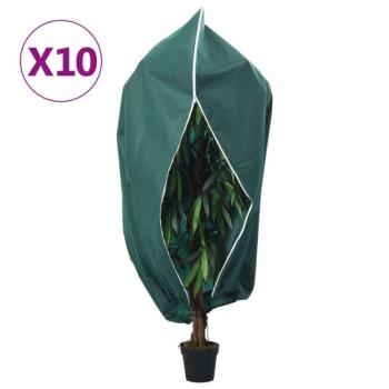 vidaXL 10 db növényvédő huzat cipzárral 70 g/m² 1x1,55 m kép