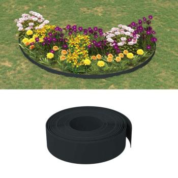 vidaXL 2 db fekete polietilén kerti szegély 10 m x 15 cm kép