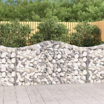 vidaXL 30 db íves horganyzott vas gabion kosár 200x30x100/120 cm kép