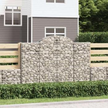 vidaXL 4 db íves horganyzott vas gabion kosár 200x30x140/160 cm kép