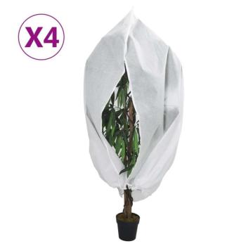 vidaXL 4 db növényvédő huzat cipzárral 70 g/m² 1,55x1,55 m kép