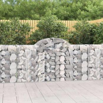 vidaXL 5 db íves horganyzott vas gabion kosár 200x30x100/120 cm kép