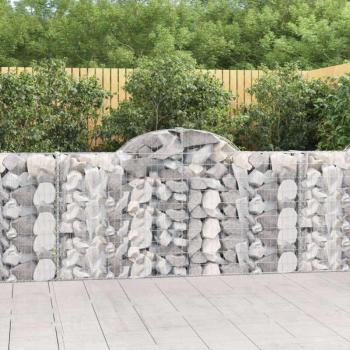 vidaXL 50 db íves horganyzott vas gabion kosár 200x30x100/120 cm kép