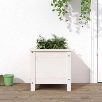 vidaXL fehér tömör fenyő kerti növénytartó 40x40x39 cm kép