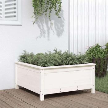 vidaXL fehér tömör fenyő kerti növénytartó 82,5x82,5x39 cm kép