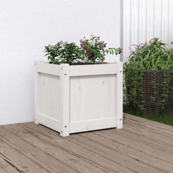 vidaXL fehér tömör fenyő kerti virágláda 40x40x40 cm kép