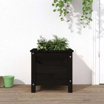 vidaXL fekete tömör fenyő kerti növénytartó 40x40x39 cm kép