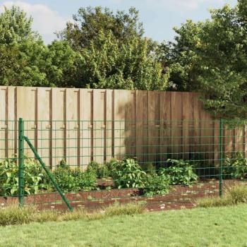 vidaXL zöld dróthálós kerítés cövekekkel 1,1x10 m kép