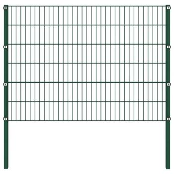 Zöld vas kerítéspanel oszlopokkal 10,2 x 1,2 m kép