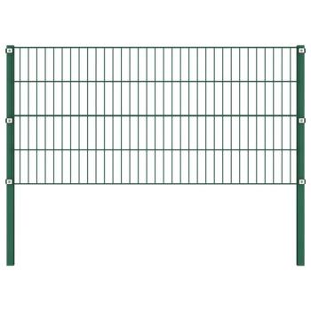 Zöld vas kerítéspanel oszlopokkal 11,9 x 0,8 m kép