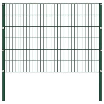 Zöld vas kerítéspanel oszlopokkal 11,9 x 1,2 m kép