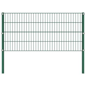 Zöld vas kerítéspanel oszlopokkal 13,6 x 0,8 m kép