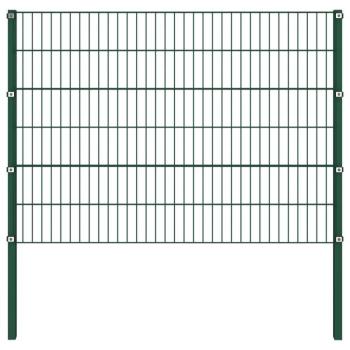 Zöld vas kerítéspanel oszlopokkal 13,6 x 1,2 m kép