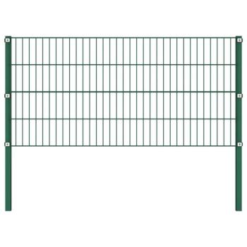 Zöld vas kerítéspanel oszlopokkal 15,3 x 0,8 m kép